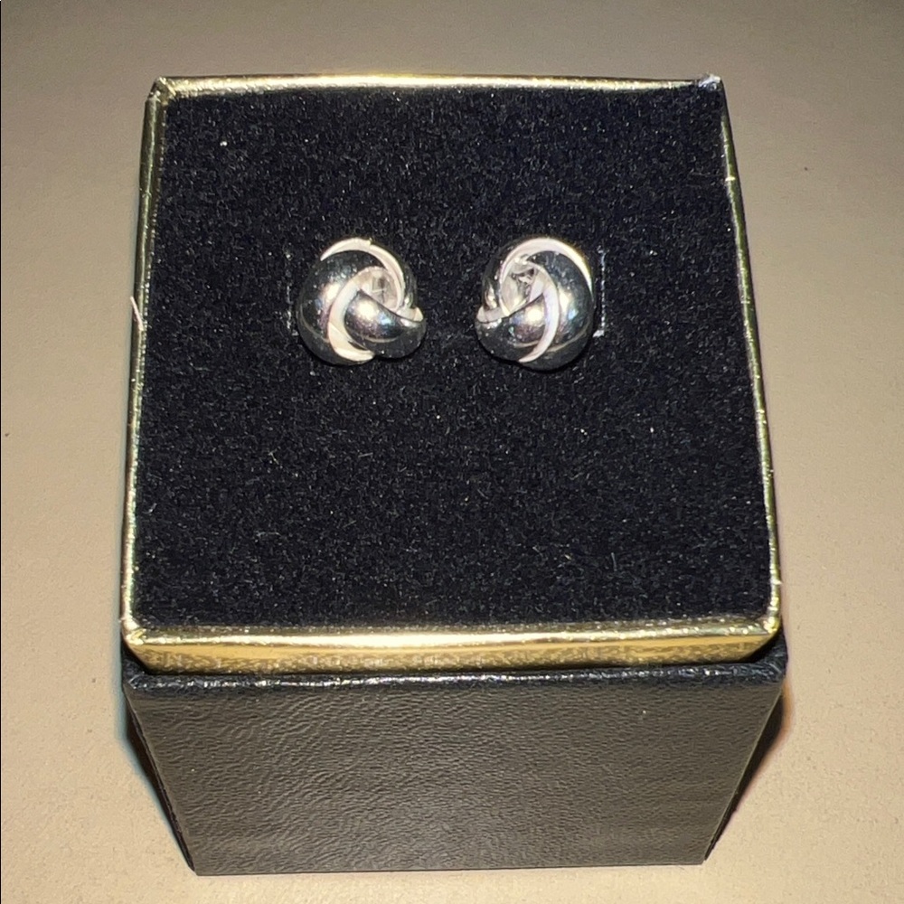 Sophisticated Silver Knot Earrings